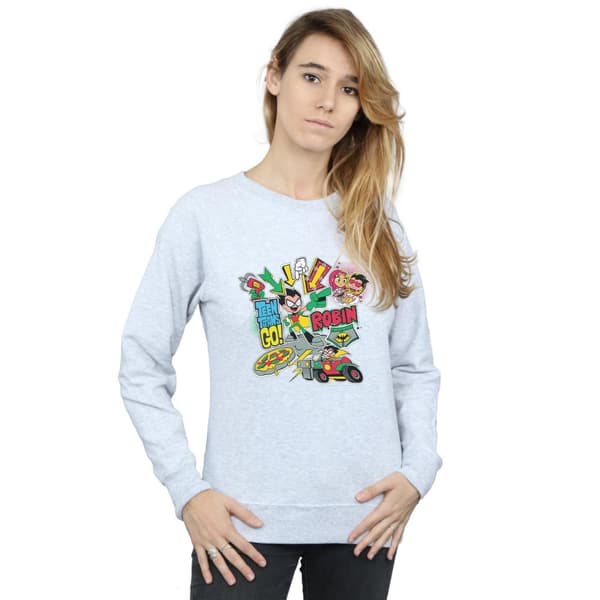 DC Comics Dam/Tjej Teen Titans Go Robin Montage Sweatshirt