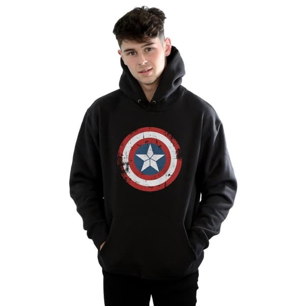 Marvel Mens Captain America Civil War Distressed Shield Hoodie