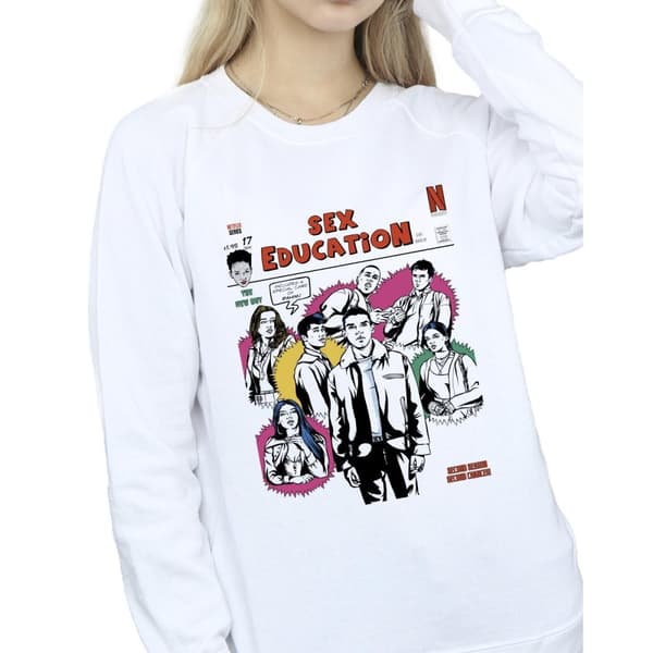 Netflix Sweatshirt med omslag från tidskriften Sex Education för kvinnor/damer