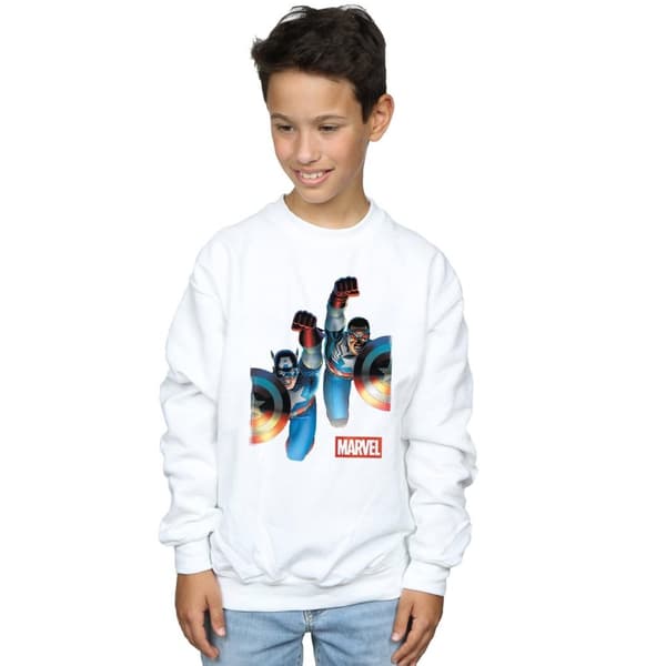 Marvel Boys Falcon And Captain America Side By Side Sweatshirt