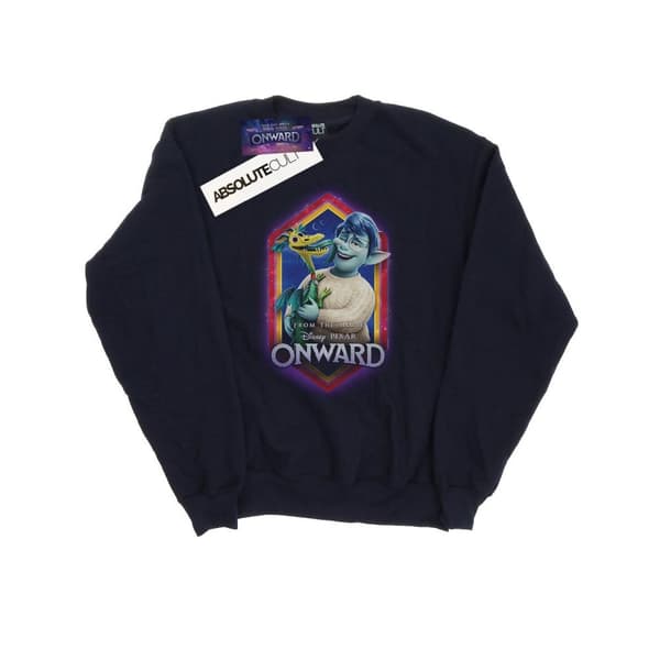 Disney Mens Onward Laurel And Blazey Crest Sweatshirt Navy Blue L