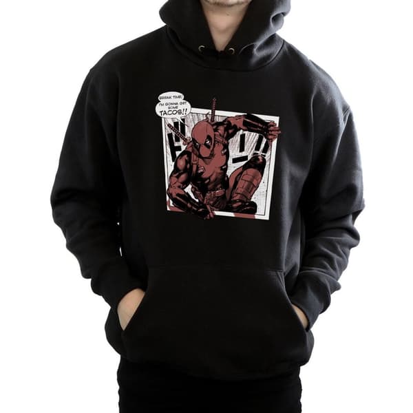 Marvel Mens Deadpool Breaktime Tacos Hoodie