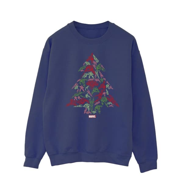Marvel Mens Avengers Christmas Tree Sweatshirt