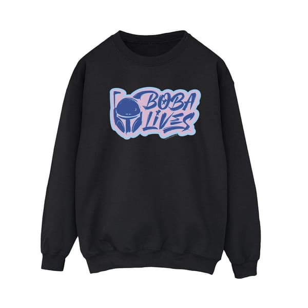 Star Wars Womens/Ladies The Book Of Boba Fett Lives Pocket Sweatshirt Black L