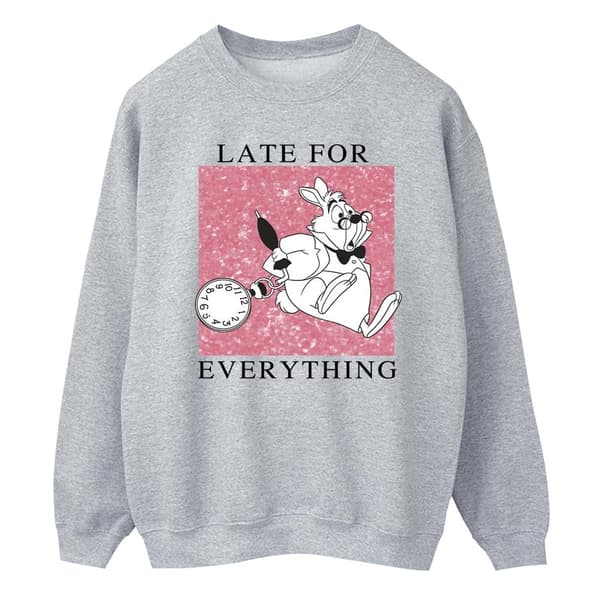Disney Herr Sweatshirt med vit kanin från Alice i underlandet Sports Grey XL