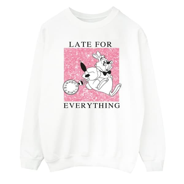 Disney Mens Alice In Wonderland White Rabbit Sweatshirt