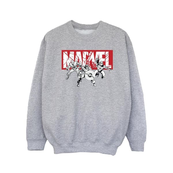 Marvel Sweatshirt med hjältegrupp från serietidningar Sports Grey 9-11 Years