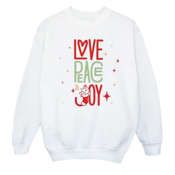 Disney Girls The Aristocats Marie Love Peace Joy Sweatshirt