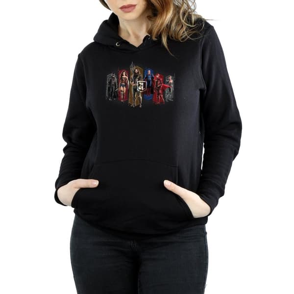 DC Comics Womens/Ladies Justice League Movie Team Hexagons Hoodie
