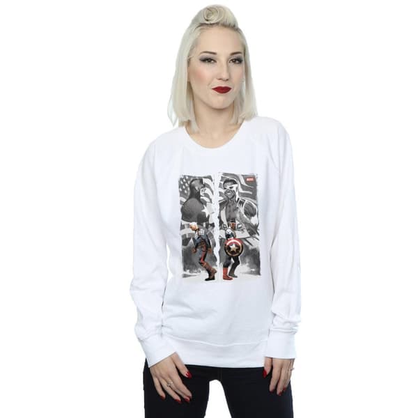 Marvel Womens/Ladies Falcon And Captain America Split Sweatshirt