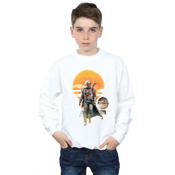 Star Wars Boys The Mandalorian Sunset Poster Sweatshirt