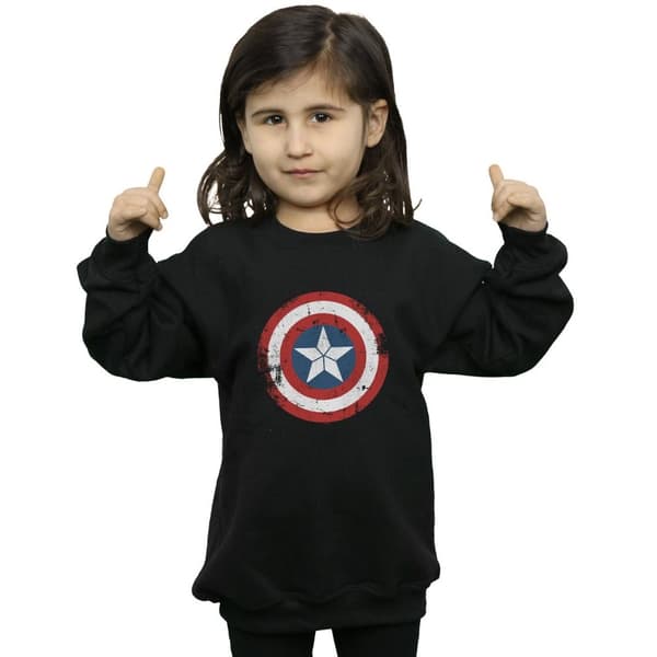 Marvel Girls Captain America Civil War Distressed Shield Sweatshirt