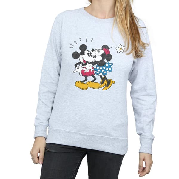 Disney Womens/Ladies Mickey Mouse Mickey And Minnie Kiss Sweatshirt