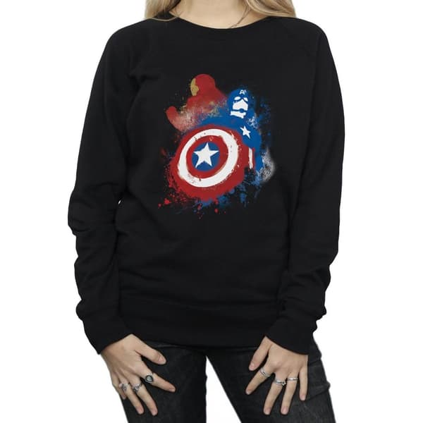 Marvel Sweatshirt - Captain America Civil War Painted Vs Iron Man för damer/kvinnor