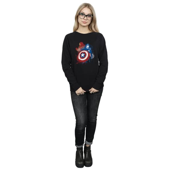 Marvel Sweatshirt - Captain America Civil War Painted Vs Iron Man för damer/kvinnor