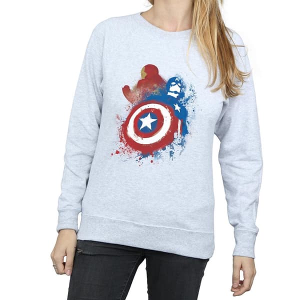 Marvel Sweatshirt - Captain America Civil War Painted Vs Iron Man för damer/kvinnor
