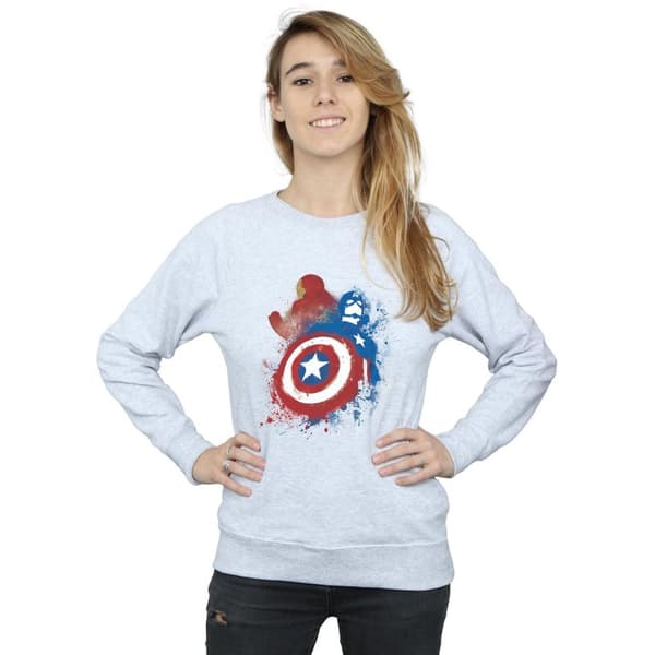 Marvel Sweatshirt - Captain America Civil War Painted Vs Iron Man för damer/kvinnor