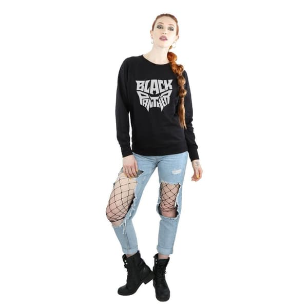 Marvel Sweatshirt med emblem och ord från Svarta Pantrarna - dam/dam