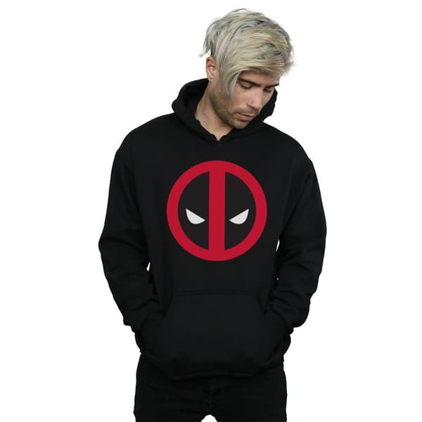 Marvel Mens Deadpool Large Clean Logo Hoodie