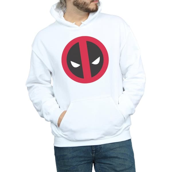 Marvel Mens Deadpool Large Clean Logo Hoodie