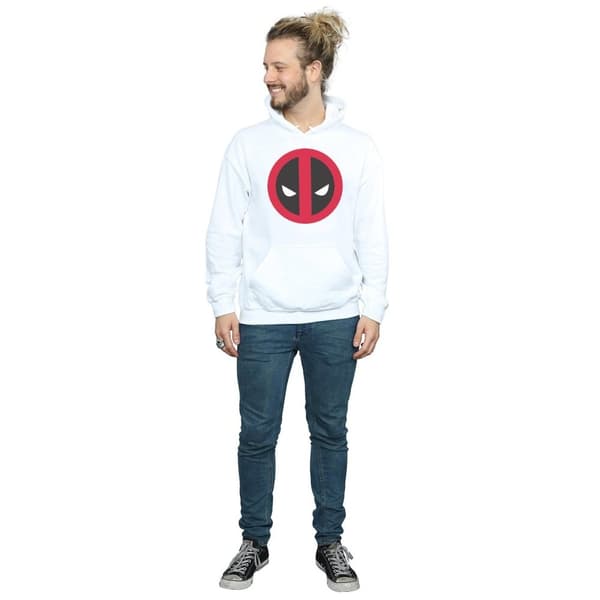 Marvel Mens Deadpool Large Clean Logo Hoodie