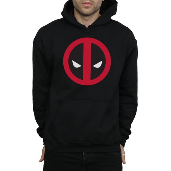 Marvel Mens Deadpool Large Clean Logo Hoodie