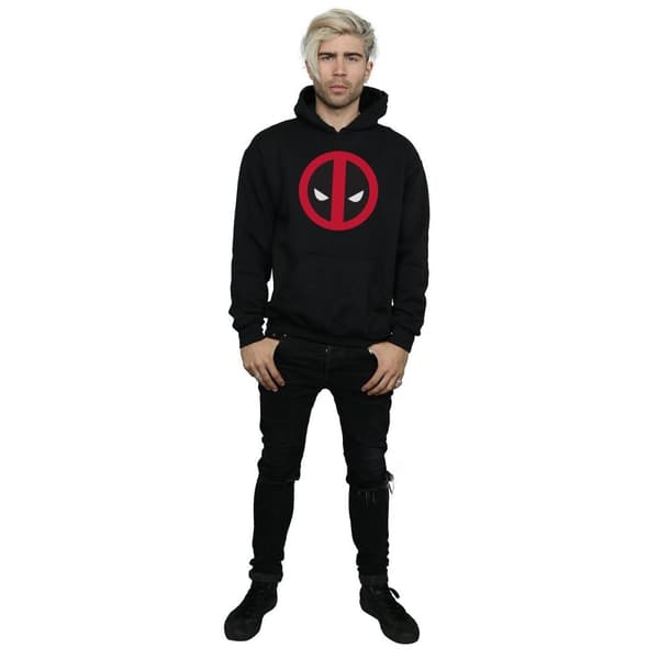 Marvel Mens Deadpool Large Clean Logo Hoodie