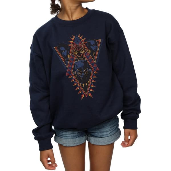 Marvel Girls Black Panther Tribal Heads Sweatshirt