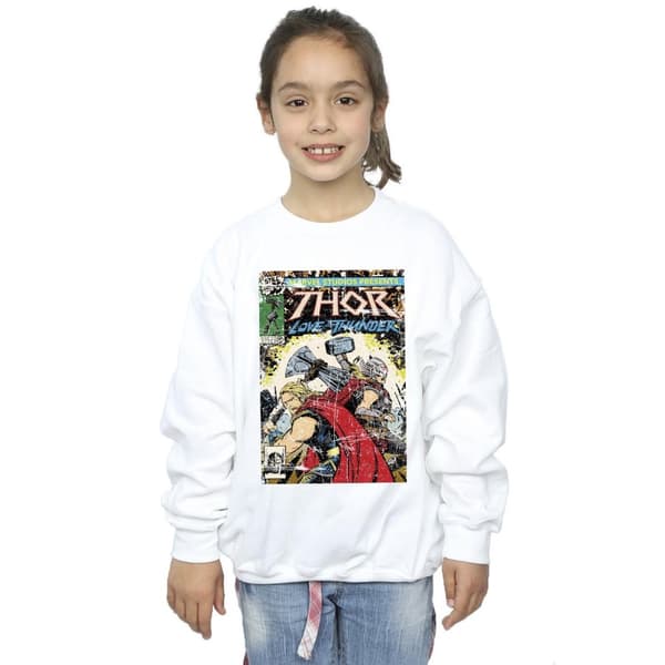 Marvel Girls Thor Love And Thunder Vintage Poster Sweatshirt