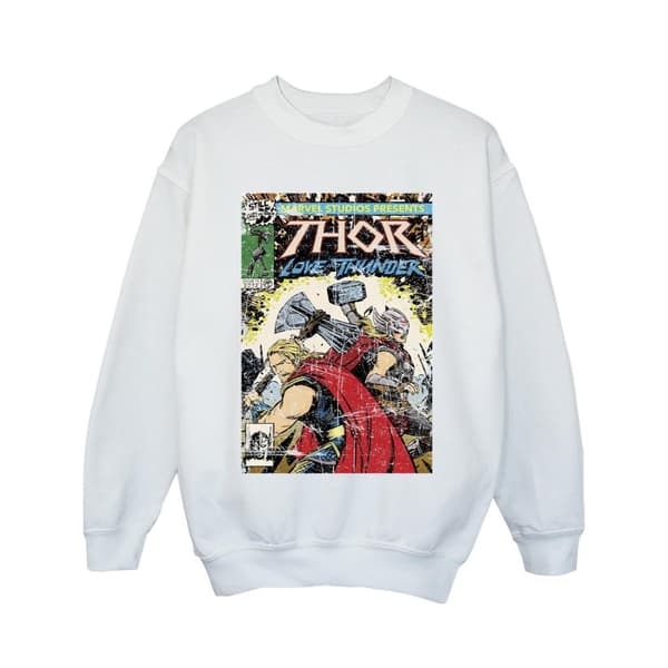 Marvel Girls Thor Love And Thunder Vintage Poster Sweatshirt
