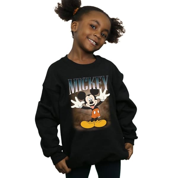 Disney Girls Mickey Mouse Tongue Montage Sweatshirt
