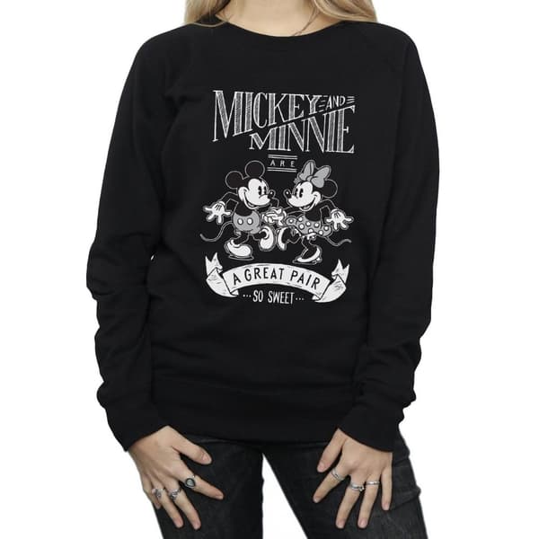 Disney Womens/Ladies Mickey And Minnie Mouse Great Pair Sweatshirt