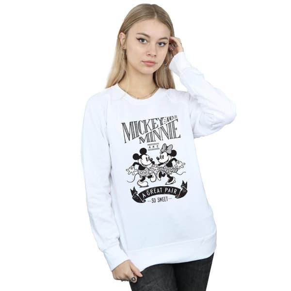 Disney Womens/Ladies Mickey And Minnie Mouse Great Pair Sweatshirt
