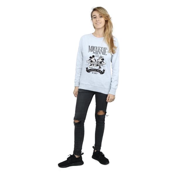 Disney Womens/Ladies Mickey And Minnie Mouse Great Pair Sweatshirt