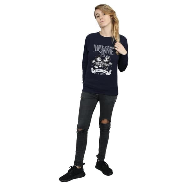 Disney Womens/Ladies Mickey And Minnie Mouse Great Pair Sweatshirt