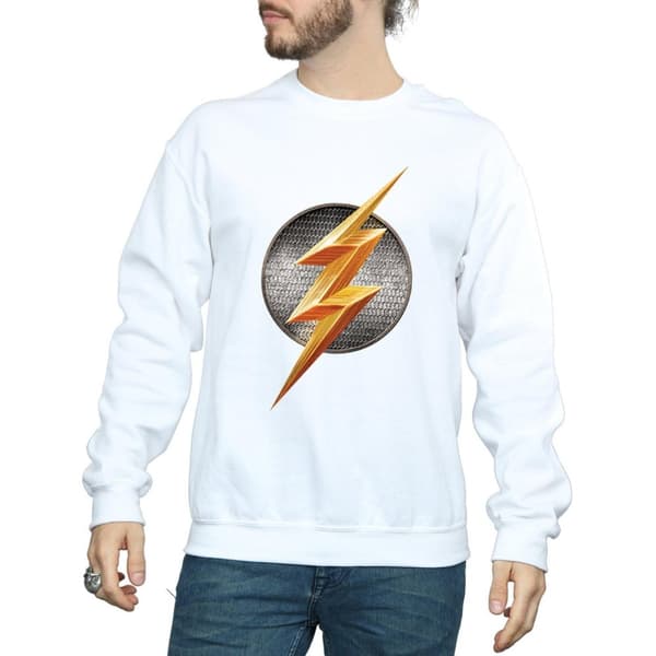 DC Comics Mens Justice League Movie Flash Emblem Sweatshirt