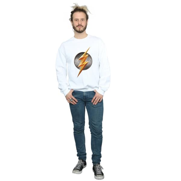 DC Comics Mens Justice League Movie Flash Emblem Sweatshirt
