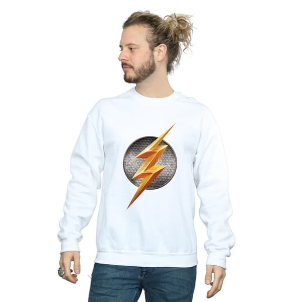 DC Comics Mens Justice League Movie Flash Emblem Sweatshirt