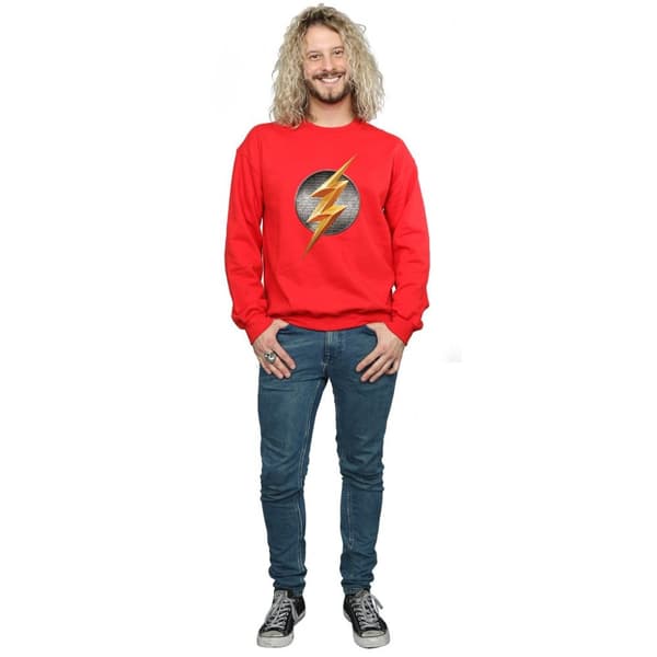 DC Comics Mens Justice League Movie Flash Emblem Sweatshirt