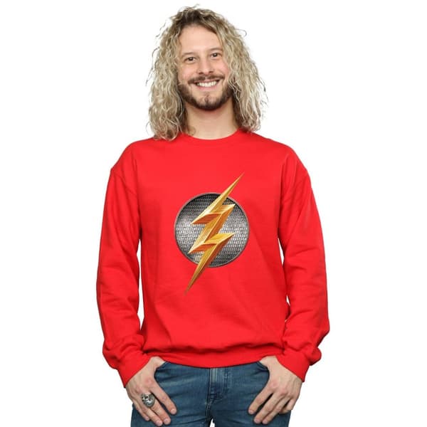 DC Comics Mens Justice League Movie Flash Emblem Sweatshirt