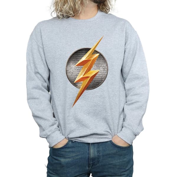 DC Comics Mens Justice League Movie Flash Emblem Sweatshirt