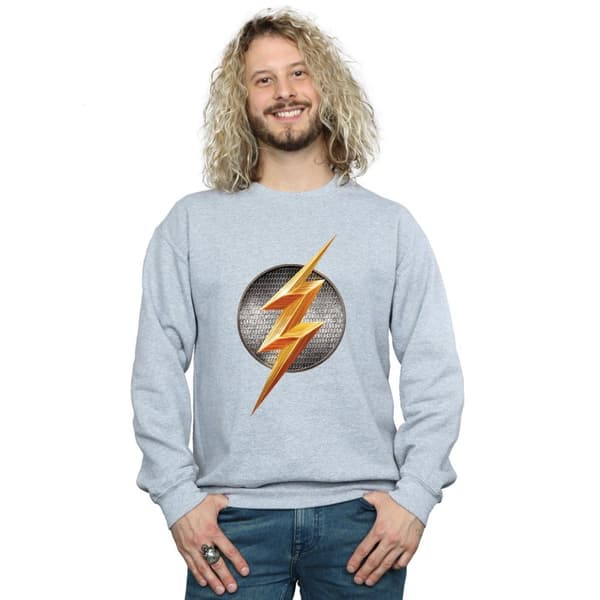 DC Comics Mens Justice League Movie Flash Emblem Sweatshirt