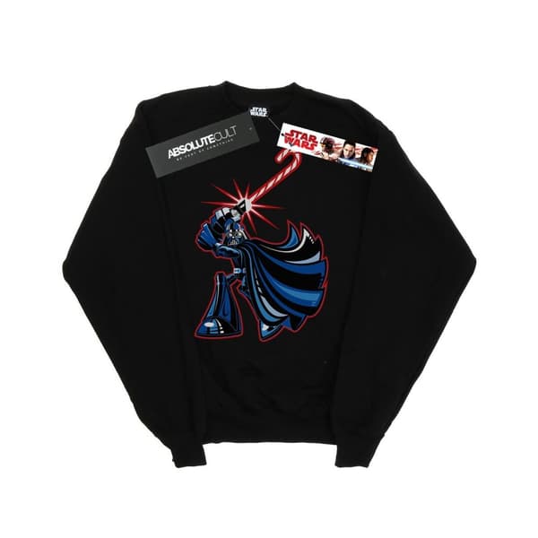 Star Wars Mens Darth Vader Christmas Candy Cane Sweatshirt