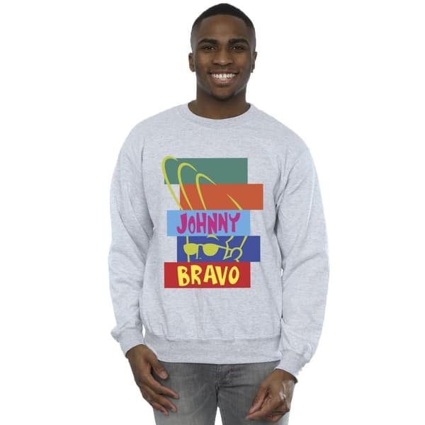 Johnny Bravo Mens Rectangle Pop Art Sweatshirt