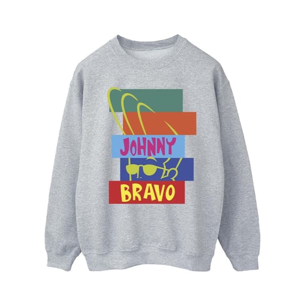 Johnny Bravo Mens Rectangle Pop Art Sweatshirt