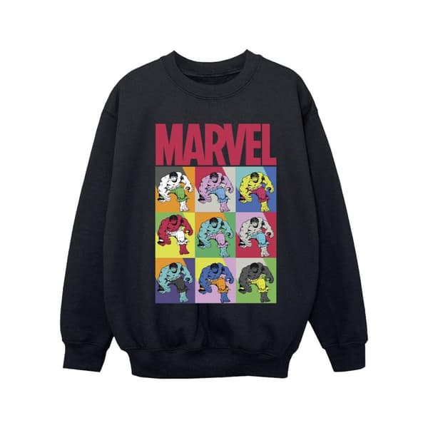Marvel Girls Hulk Pop Art Sweatshirt Black 5-6 Years