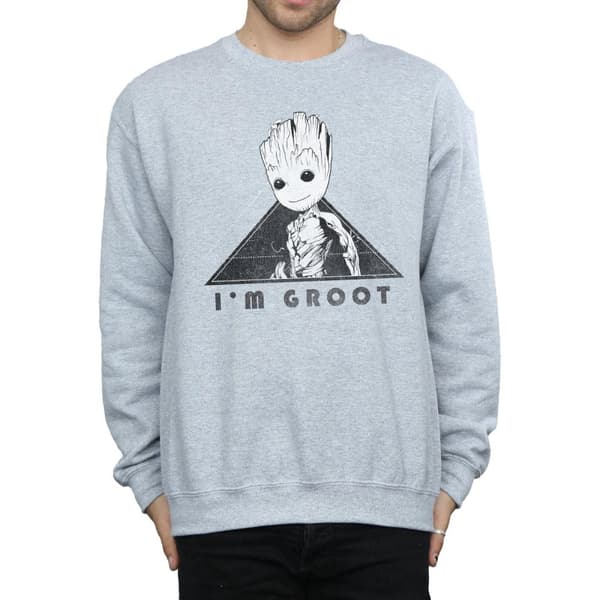 Marvel Mens Guardians Of The Galaxy Vol. 2 Groot Mono Triangle Sweatshirt