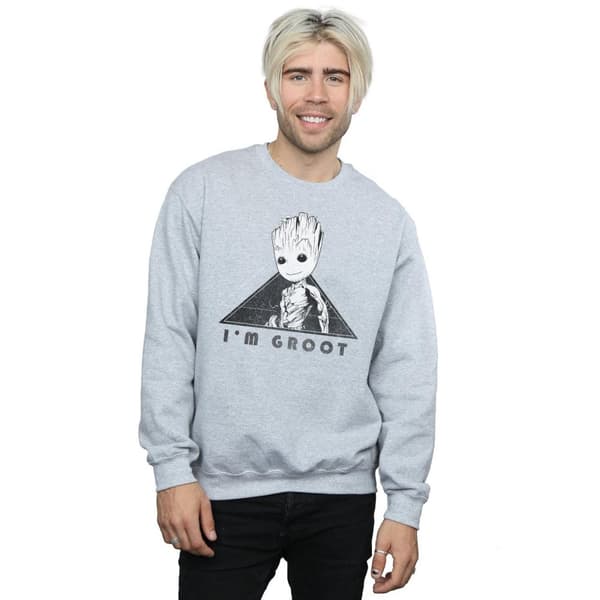 Marvel Mens Guardians Of The Galaxy Vol. 2 Groot Mono Triangle Sweatshirt