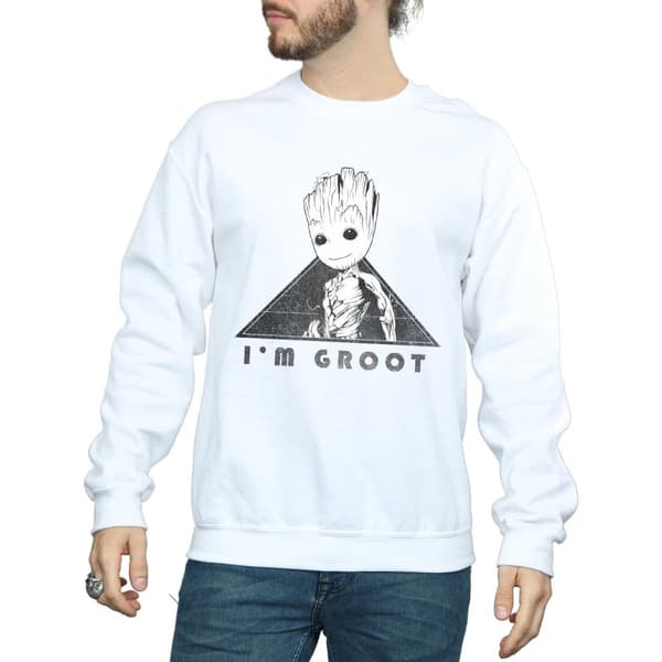 Marvel Mens Guardians Of The Galaxy Vol. 2 Groot Mono Triangle Sweatshirt