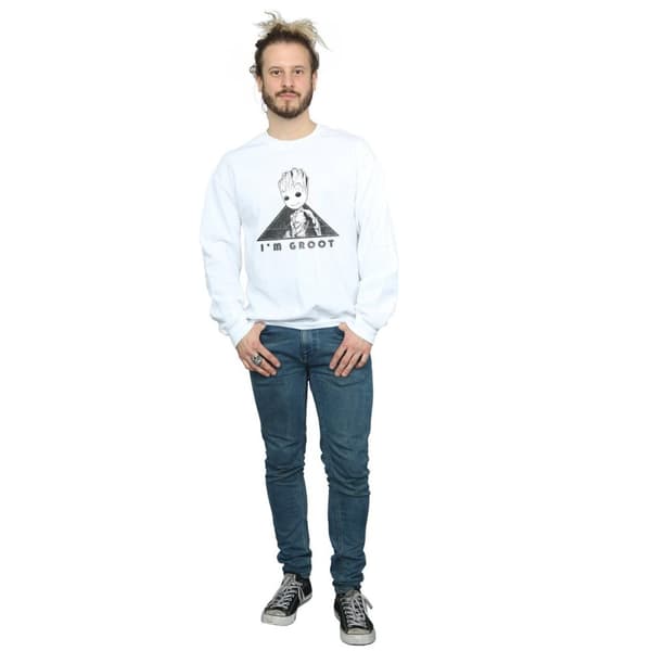 Marvel Mens Guardians Of The Galaxy Vol. 2 Groot Mono Triangle Sweatshirt